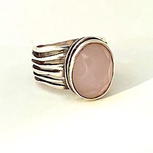 Silpada sterling silver and rose quartz ring. Size 8.